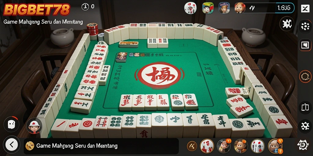 Screenshot gameplay BIGBET78 menampilkan aksi seru Mahjong.
