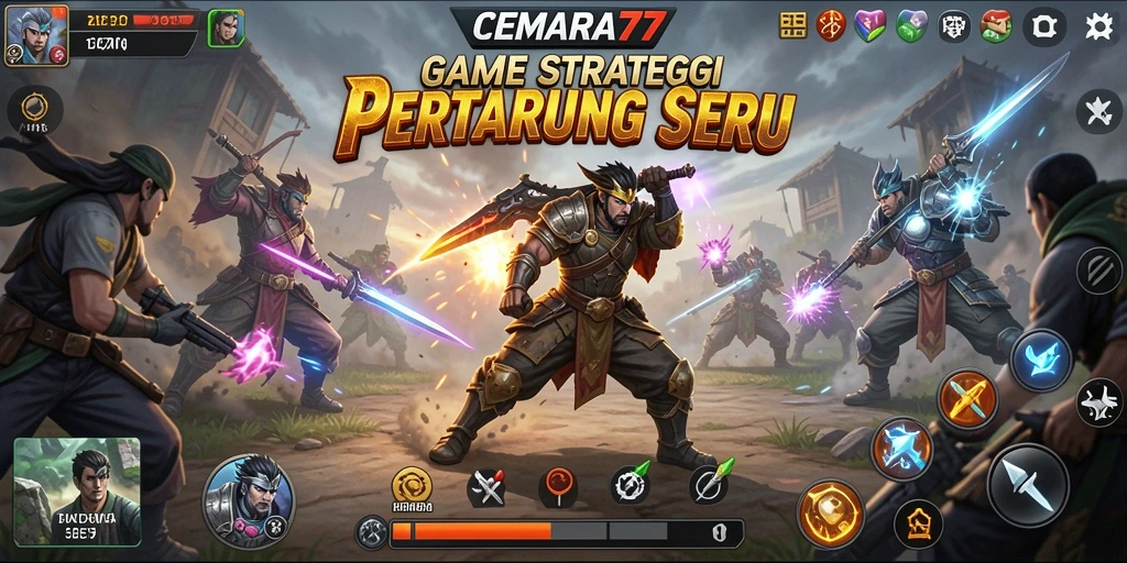 Tampilan gameplay menarik dan strategi pertempuran CEMARA77.