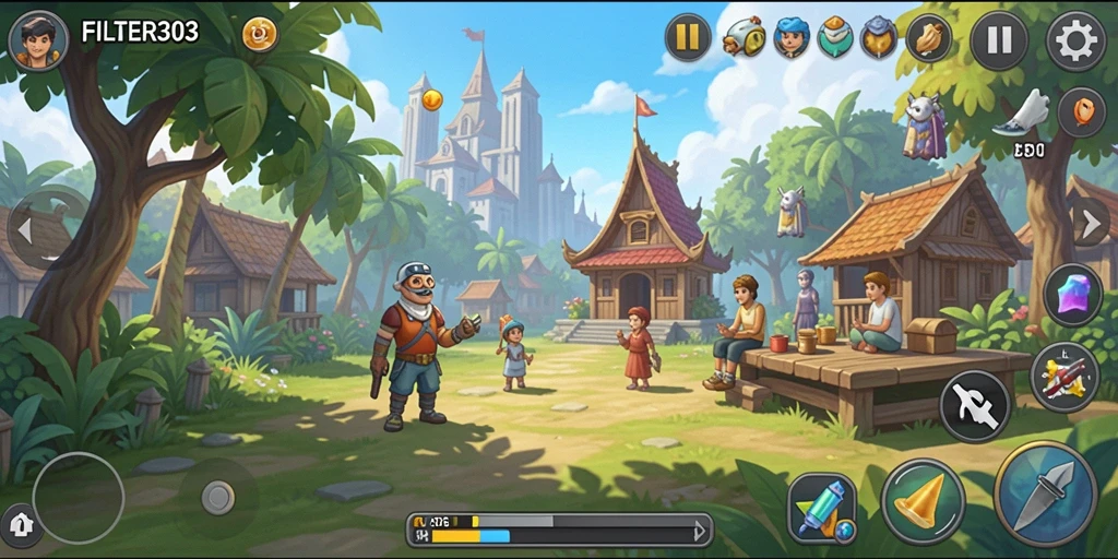 Tampilan gameplay FILTER303 yang menarik dan menyenangkan.