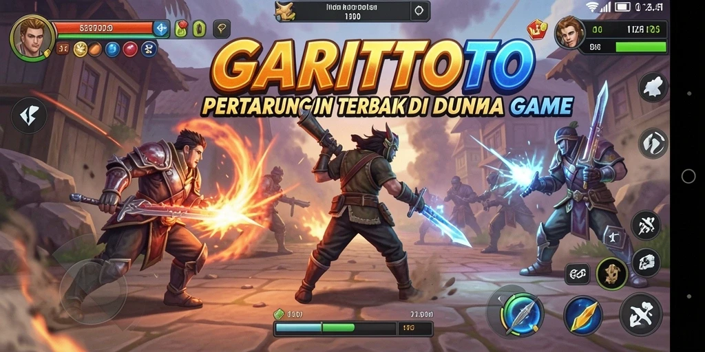 Screenshot utama GARITOTO menampilkan aksi pertarungan yang intens dan mendebarkan.