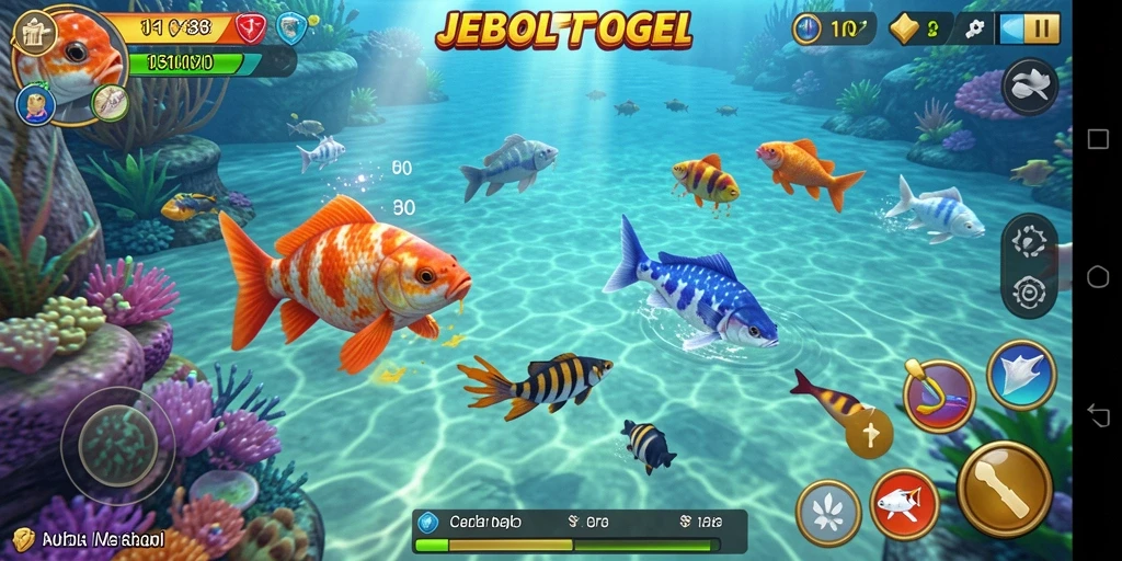 Tampilan gameplay seru dari JEBOLTOGEL dalam menembak ikan.