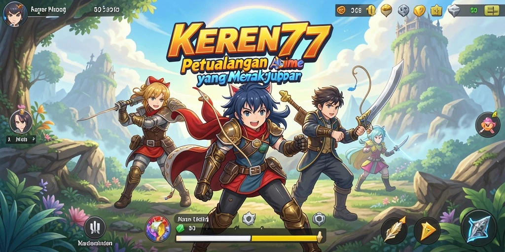 Tampilan gameplay seru dari KEREN77 yang penuh aksi Anime.