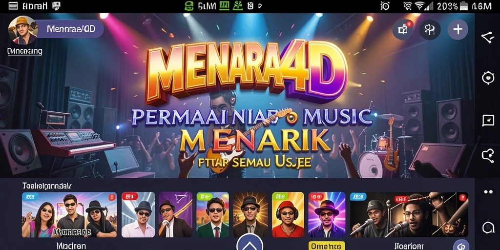 Tampilan gameplay MENARA4D dengan berbagai level musik yang menarik.