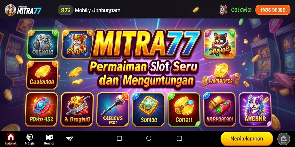 Tampilan gameplay menarik dari MITRA77 yang penuh warna.