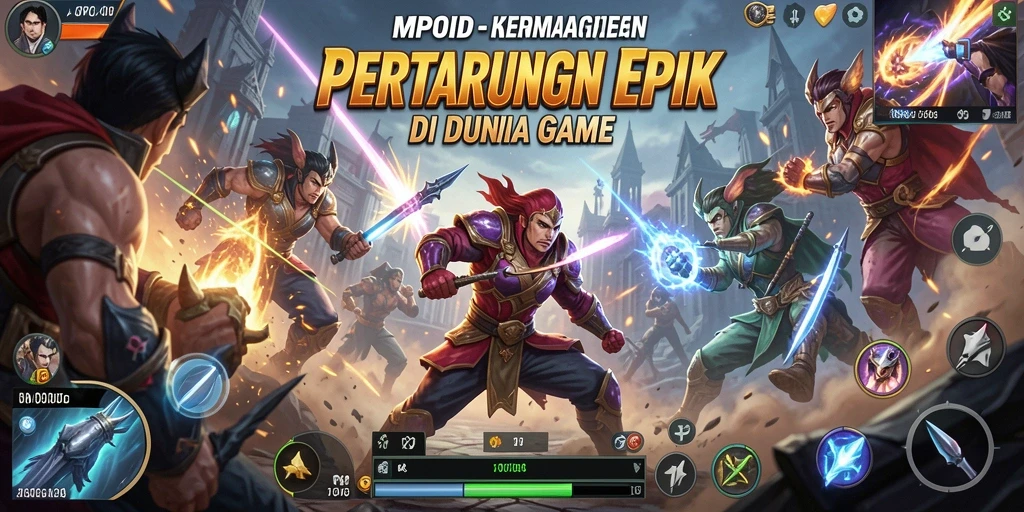 Screenshot menunjukkan gameplay seru dengan karakter Fighting yang beraksi.