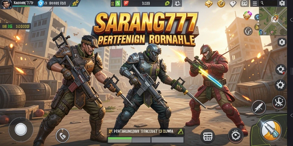 Gameplay seru di SARANG777 yang penuh aksi Battle Royale.